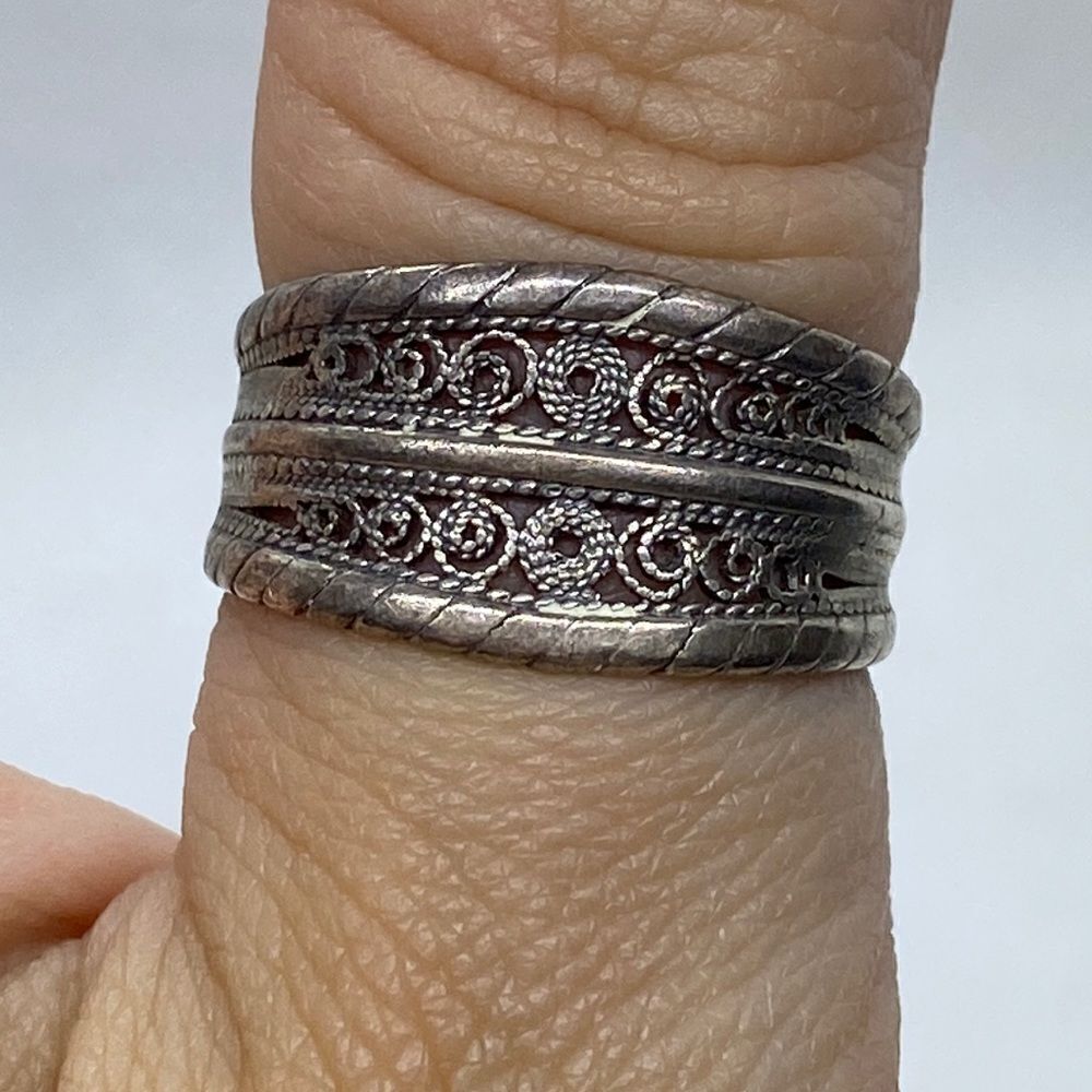 💛 925 Vintage Unique Handmade Swirl Ring